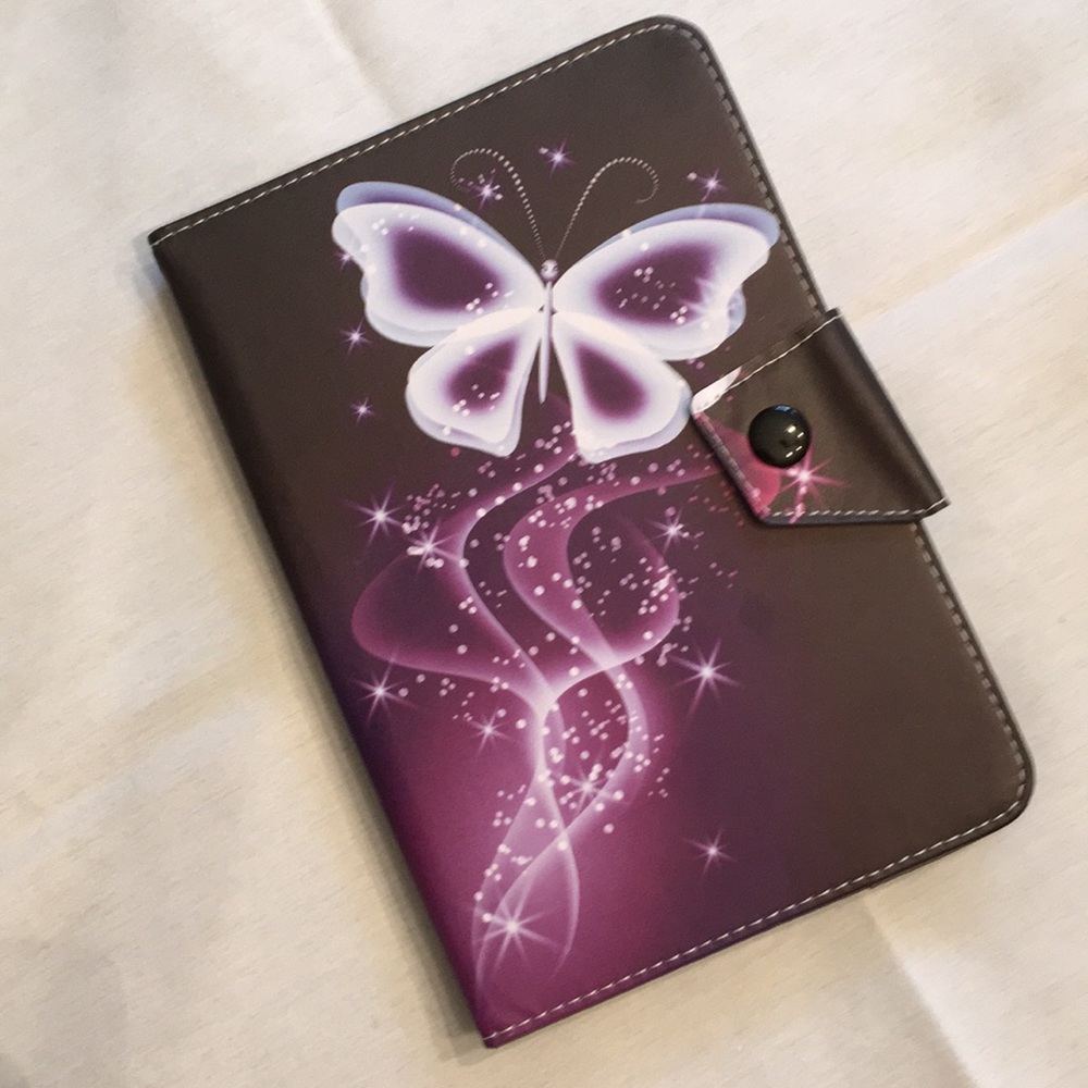 NWOT Tablet Cover Purple Butterfly